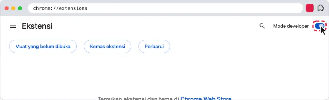 Langkah: Aktifkan Mode pengembang